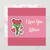 フローラパーソナライズされた愛するヴァレンティヌデイカード シーズンカード (正面/裏面)