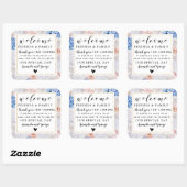 フローラパーソナライズされた感謝してい結婚式の引き出物 スクエアシール (シート)