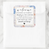 フローラパーソナライズされた感謝してい結婚式の引き出物 スクエアシール (バッグ)