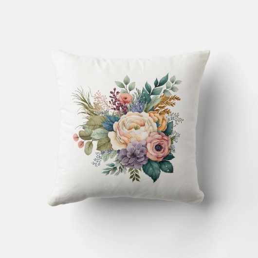 フローラパーソナライズされた日付結婚フローラ黒 クッション (裏面)