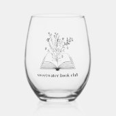 フローラパーソナライズされた書 ステムなしワイングラス (正面)