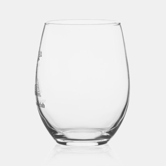 フローラパーソナライズされた書 ステムなしワイングラス (左)