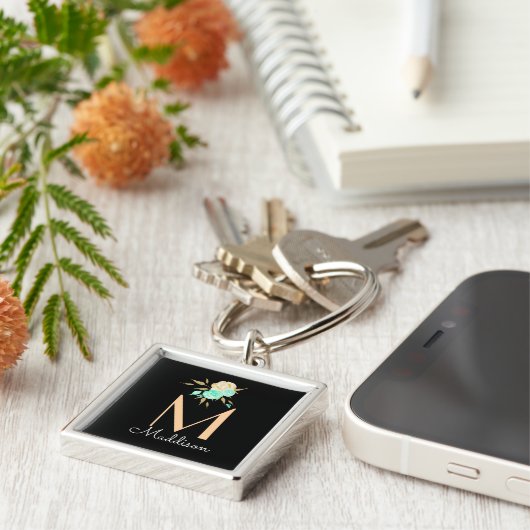 フローラパーソナライズされた束 キーホルダー (側面)