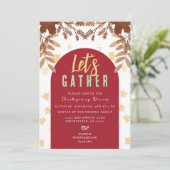 フローラパーソナライズされた植物学自然感謝祭 招待状 (スタンド正面)