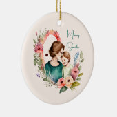 フローラパーソナライズされた母娘息子 セラミックオーナメント (右)