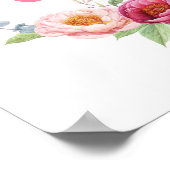 フローラパーソナライズされた牡丹の名前のポスタープリント ポスター (角)