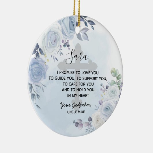 フローラパーソナライズされた神父が神様に誓う セラミックオーナメント (右)