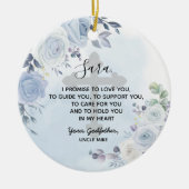 フローラパーソナライズされた神父が神様に誓う セラミックオーナメント (正面)