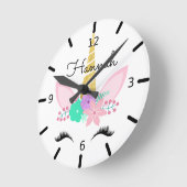 フローラパーソナライズされた笑顔 ラウンド壁時計 (傾斜)