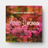 フローラパーソナライズされた箴言31 フォトプラーク (正面)