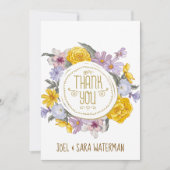 フローラパーソナライズされた結婚リース サンキューカード (正面)