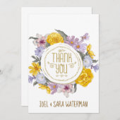 フローラパーソナライズされた結婚リース サンキューカード (正面/裏面)