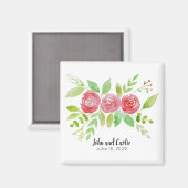フローラパーソナライズされた結婚披露宴 マグネット (正面/裏面)