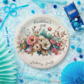 フローラパーソナライズされた誕生会プレート ペーパープレート (パーティー)