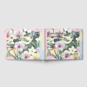 フローラパーソナライズされた鳥 ゲストブック (全面)