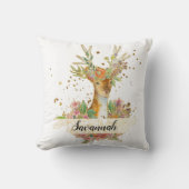 フローラパーソナライズされた鹿 クッション (正面)