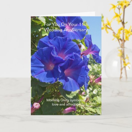 フローラパーソナライズされた11結婚周年 カード (黄色い花)