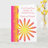 フローラパーソナライズされた14結婚周年記念カード カード (黄色い花)