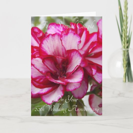 フローラパーソナライズされた20結婚周年 カード (正面)