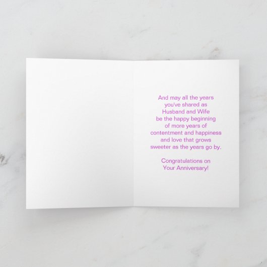 フローラパーソナライズされた30結婚周年 カード (内部)