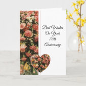 フローラパーソナライズされた70結婚周年 カード (黄色い花)