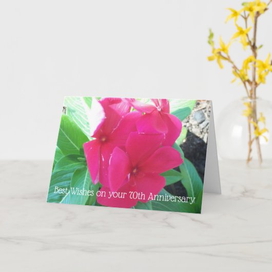 フローラパーソナライズされた70結婚周年 カード (黄色い花)