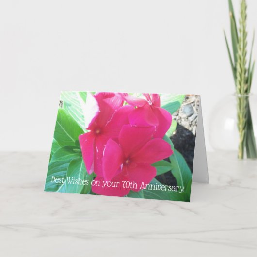フローラパーソナライズされた70結婚周年 カード (正面)