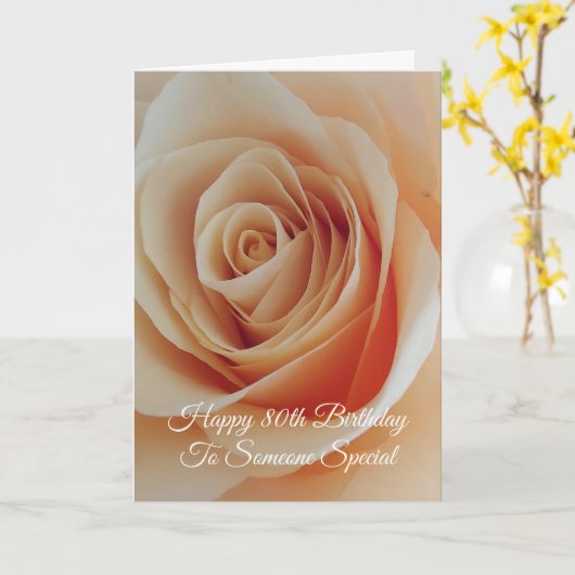 フローラパーソナライズされた80番目の誕生日カード カード (黄色い花)