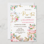 フローラパーティーパーティー誕生日招待状 招待状 (正面)