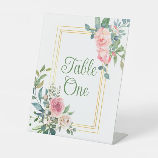 フローラパーティー結婚またはテーブル番号 台座サイン (正面)