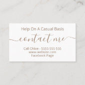 フローラパーフェイクルグリッター個人用アシスタント 名刺 (裏面)