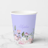 フローラパープルお祝いカスタム 紙コップ (正面)