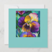 フローラパープルと金ゴールドパンジー誕生日 (裏面)