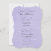 フローラパープルと金ゴールドベビーシャワー招待状 招待状 (裏面)