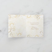 フローラパープルアイリス金ゴールドダマスクホワイト サンキューカード (内部)