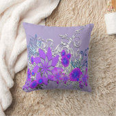 フローラパープルアメリカンMoJo枕 クッション (ブランケット)