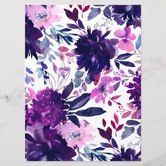 フローラパープルウォーターカラーウェディングレセプションディナー メニュー (裏面)