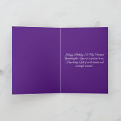 フローラパープルウォーター色ハート13誕生日 カード (内部)