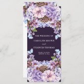 フローラパープルウォーター色結婚式 プログラム (正面/裏面)