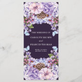 フローラパープルウォーター色結婚式 プログラム (正面)