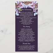 フローラパープルウォーター色結婚式 プログラム (裏面)