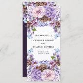 フローラパープルウォーター色結婚式 プログラム (正面/裏面)