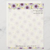 フローラパープルガーデンフラワーズフォトカスタムアドレス レターヘッド (正面/裏面)