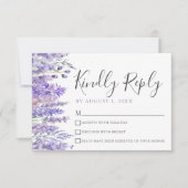 フローラパープルキンセアニェラRSVPカード 出欠カード (正面)