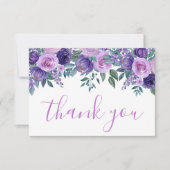 フローラパープルキンセアニラ誕生日 サンキューカード (正面)