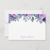 フローラパープルキンセアニラ誕生日 サンキューカード (裏面)