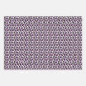 フローラパープルクレマティストトリオデコップギフト ラッピングペーパーシート (正面2)