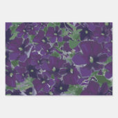 フローラパープルクレマティストトリオデコップギフト ラッピングペーパーシート (正面)