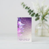 *~*フローラパープルグラデーショングリッター美しいスパ 名刺 (スタンド正面)