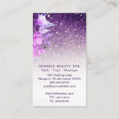 *~*フローラパープルグラデーショングリッター美しいスパ 名刺 (裏面)